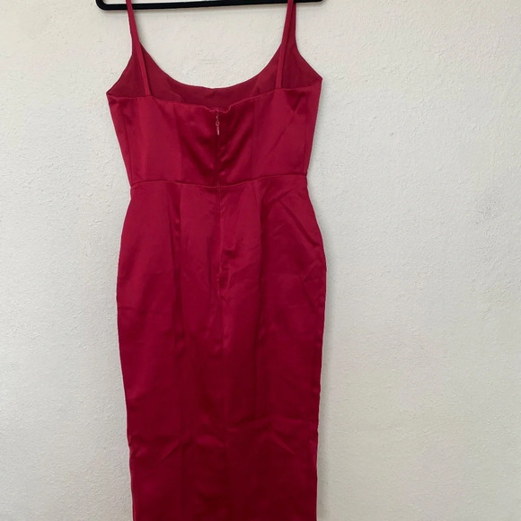 HOUSE OF CB XL  'Casimira' Wine Satin Corset Midi Dress NWOT - Picture 12 of 17